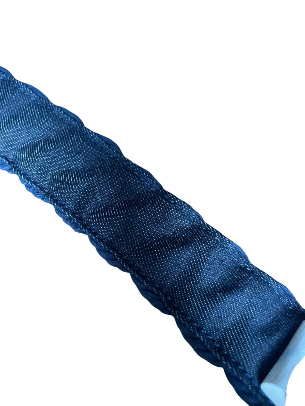 Jos A Bank Woven Leather Cotton Belt Men’s Sz 36 Blue Brown Golf Casual Denim